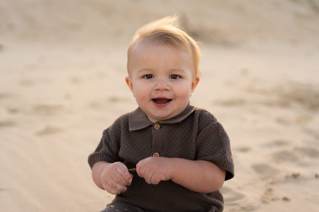 A baby on a beach